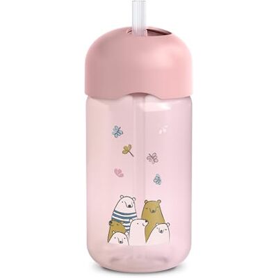 Suavinex , Leren beker voor baby's, drinkfles met rietje voor kinderen, babybeker met flexibel siliconen rietje, bijtbestendig, druppelvrij, vaatwasmachinebestendig, +18 maanden, 340 ml, roze beren Suavinex , Leren beker voor baby's, drinkfles met rietje voor kinderen, babybeker met flexibel siliconen rietje, bijtbestendig, druppelvrij, vaatwasmachinebestendig, +18 maanden, 340 ml, roze beren