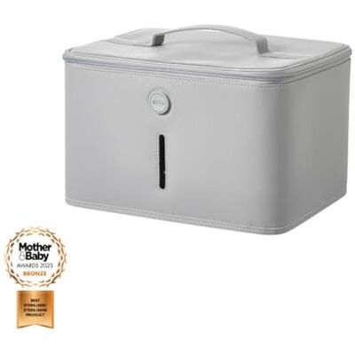 Nuby UV-sterilisator voor flessen, sterilisatiecyclus in 3 minuten, snelle en effectieve elektrische uv-sterilisatie-oplossing, doodt 99,9% van de ziektekiemen (grijs) Nuby UV-sterilisator voor flessen, sterilisatiecyclus in 3 minuten, snelle en effectieve elektrische uv-sterilisatie-oplossing, doodt 99,9% van de ziektekiemen (grijs)