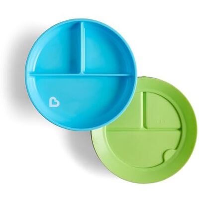 Munchkin 2 borden met zuignap, blauw/groen Munchkin 2 borden met zuignap, blauw/groen