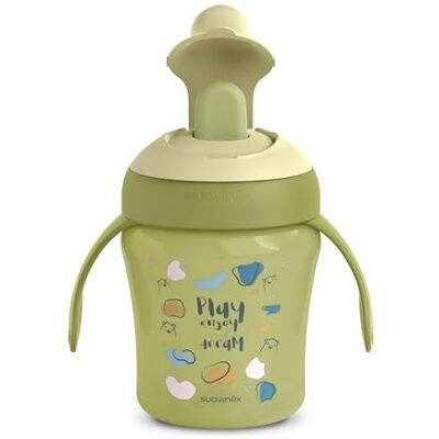 Suavinex , Leren mok met harde snavel, anti-rasp, lekvrije babybeker, kinderbeker met klapdeksel en handgrepen, vaatwasmachinebestendig. +6 maanden, 200 ml. Bears, groen Suavinex , Leren mok met harde snavel, anti-rasp, lekvrije babybeker, kinderbeker met klapdeksel en handgrepen, vaatwasmachinebestendig. +6 maanden, 200 ml. Bears, groen