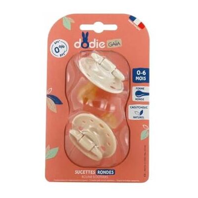 Dodie GAAI Ronde fopspenen, fopspeen voor baby's, 0-6 maanden, beige, 2 stuks Dodie GAAI Ronde fopspenen, fopspeen voor baby's, 0-6 maanden, beige, 2 stuks
