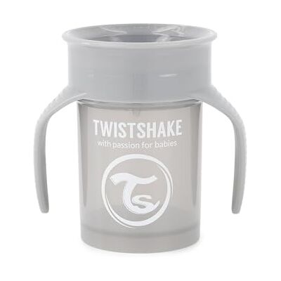 Twistshake 360 leerbekers voor baby's, 230 ml, lekvrije drinkbeker voor baby's, 360 graden rand, lekvrij, ergonomisch, BPA-vrije kinderbeker, leerbeker voor baby's, grijs Twistshake 360 leerbekers voor baby's, 230 ml, lekvrije drinkbeker voor baby's, 360 graden rand, lekvrij, ergonomisch, BPA-vrije kinderbeker, leerbeker voor baby's, grijs