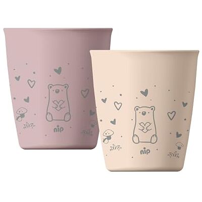 nip – Glas Duurzaam en duurzaam met afgeronde rand voor kinderen vanaf 12 maanden. Ergonomisch gemaakt van meer dan 90% hernieuwbare grondstoffen 2 stuks, roze nip – Glas Duurzaam en duurzaam met afgeronde rand voor kinderen vanaf 12 maanden. Ergonomisch gemaakt van meer dan 90% hernieuwbare grondstoffen 2 stuks, roze