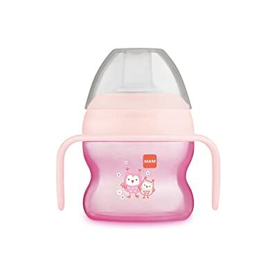 MAM Starter Cup drinkbeker voor baby's (150 ml), drinkbeker voor de eerste drinkpogingen, drinkbeker met antislip handgrepen, vanaf 4 maanden, uilenmotief MAM Starter Cup drinkbeker voor baby's (150 ml), drinkbeker voor de eerste drinkpogingen, drinkbeker met antislip handgrepen, vanaf 4 maanden, uilenmotief