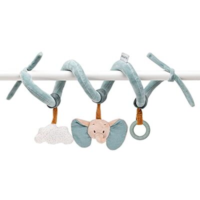 Nattou Spiraal van katoen (chiffon) en polyester, olifant, axel, met rammelaar, pieper en bijtring van siliconen, ca. 32 cm, luna en axel, groen/beige Nattou Spiraal van katoen (chiffon) en polyester, olifant, axel, met rammelaar, pieper en bijtring van siliconen, ca. 32 cm, luna en axel, groen/beige