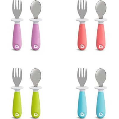 Munchkin Raise Vork- en lepelset voor peuters – diverse kleuren Munchkin Raise Vork- en lepelset voor peuters – diverse kleuren