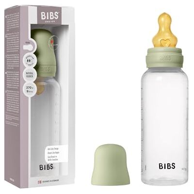 Bibs Babyfles van 270 ml, speen van natuurlijk rubber, anti-koliek flessenset, BPA-vrij, gemiddelde doorstroming, licht en gemakkelijk te reinigen, geschikt voor pasgeborenen vanaf 0 jaar, salie Bibs Babyfles van 270 ml, speen van natuurlijk rubber, anti-koliek flessenset, BPA-vrij, gemiddelde doorstroming, licht en gemakkelijk te reinigen, geschikt voor pasgeborenen vanaf 0 jaar, salie