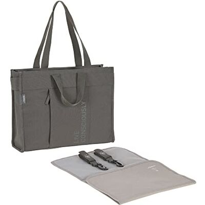 Lässig Luiertas met aankleedkussen, bevestiging voor kinderwagen, duurzaam product/Tote Up Bag antraciet Lässig Luiertas met aankleedkussen, bevestiging voor kinderwagen, duurzaam product/Tote Up Bag antraciet