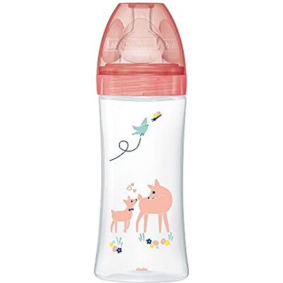 Dodie Sensation+ anti-koliek fles, platte speen, debiet 3, 6 maanden, tuinroze, 330 ml, 1 stuk 3700763536613 Dodie Sensation+ anti-koliek fles, platte speen, debiet 3, 6 maanden, tuinroze, 330 ml, 1 stuk 3700763536613