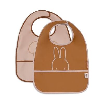 Jollein Nijntje Peekaboo 2 stuks waterdichte babyslabbetjes met klittenbandsluiting, wilde roos Jollein Nijntje Peekaboo 2 stuks waterdichte babyslabbetjes met klittenbandsluiting, wilde roos