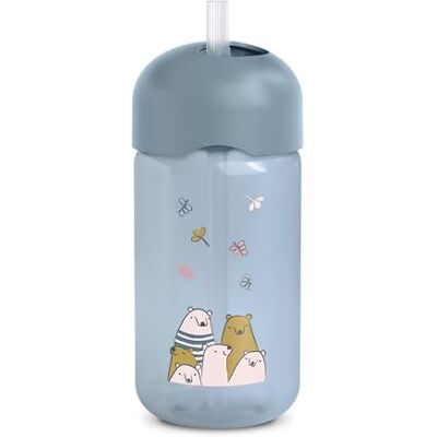 Suavinex , Leren beker voor baby's, drinkfles met rietje voor kinderen, babybeker met flexibel siliconen rietje, bijtbestendig, druppelvrij, vaatwasmachinebestendig, +18 maanden, 340 ml, blauwe beren Suavinex , Leren beker voor baby's, drinkfles met rietje voor kinderen, babybeker met flexibel siliconen rietje, bijtbestendig, druppelvrij, vaatwasmachinebestendig, +18 maanden, 340 ml, blauwe beren