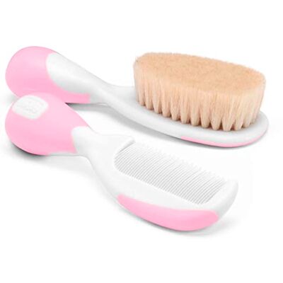 Chicco borstel en kam, roze Chicco borstel en kam, roze