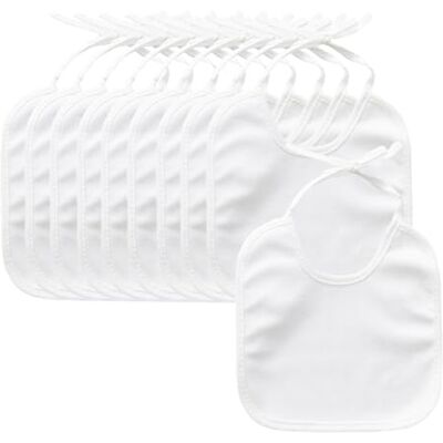 MEMOFYND 10 stuks witte slabbetjes voor kinderen (18 x 18 cm), waterdichte sjaal, driehoekig slabbetje, babyhanddoek, wit, één maat Eén maat MEMOFYND 10 stuks witte slabbetjes voor kinderen (18 x 18 cm), waterdichte sjaal, driehoekig slabbetje, babyhanddoek, wit, één maat Eén maat