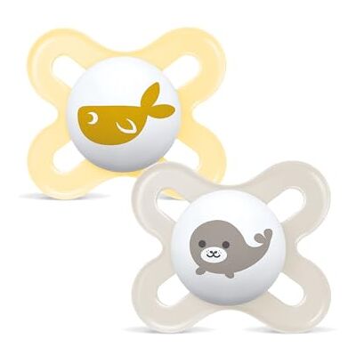 MAM Chugan Start S153 set van 2 extra kleine speentjes in ultrazacht SkinSoftTM silicone voor baby's van 0 tot 2 maanden met een doosje dat zichzelf steriliseert, Spaanse versie MAM Chugan Start S153 set van 2 extra kleine speentjes in ultrazacht SkinSoftTM silicone voor baby's van 0 tot 2 maanden met een doosje dat zichzelf steriliseert, Spaanse versie