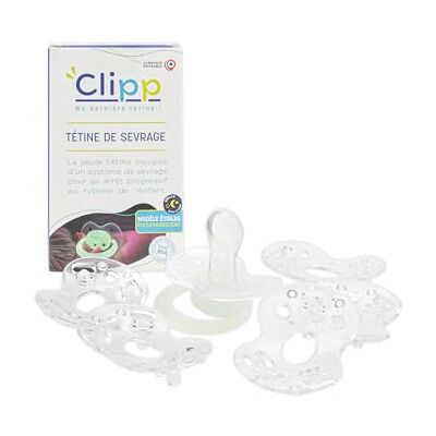 CLIPP Set – fosforescerende speen + 5 halsbanden voor progressieve stoppen + handleiding (mogelijk niet beschikbaar in het Nederlands) – trapsgewijs zeven, eenvoudig en zacht – gepatenteerd apparaat CLIPP Set – fosforescerende speen + 5 halsbanden voor progressieve stoppen + handleiding (mogelijk niet beschikbaar in het Nederlands) – trapsgewijs zeven, eenvoudig en zacht – gepatenteerd apparaat