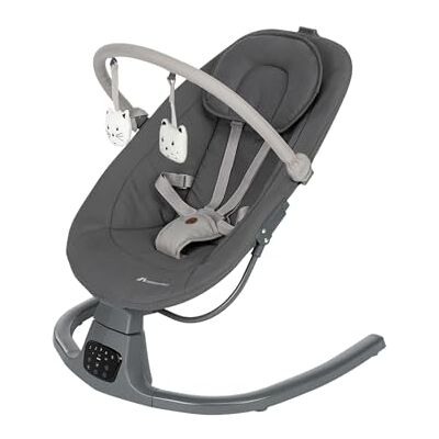 Bebeconfort Jolana, elektrische babyschommelbank, 0-6 maanden (9 kg), bewegingsdetectie, 12 liedjes, 5 natuurlijke geluiden, verstelbare rugleuning, getinte grafiet Bebeconfort Jolana, elektrische babyschommelbank, 0-6 maanden (9 kg), bewegingsdetectie, 12 liedjes, 5 natuurlijke geluiden, verstelbare rugleuning, getinte grafiet