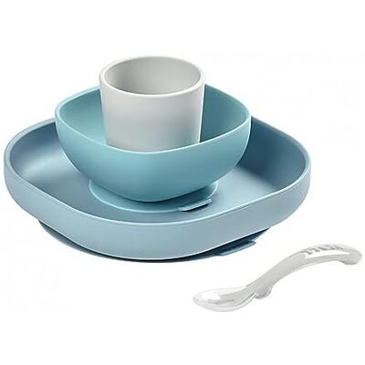 Béaba , Serviesset van siliconen voor baby's, met zuignap, antislip, 4-delig, bord + kom + glas + lepel, gezonde en duurzame siliconen, vaatwasmachinebestendig, magnetron, jungle Béaba , Serviesset van siliconen voor baby's, met zuignap, antislip, 4-delig, bord + kom + glas + lepel, gezonde en duurzame siliconen, vaatwasmachinebestendig, magnetron, jungle