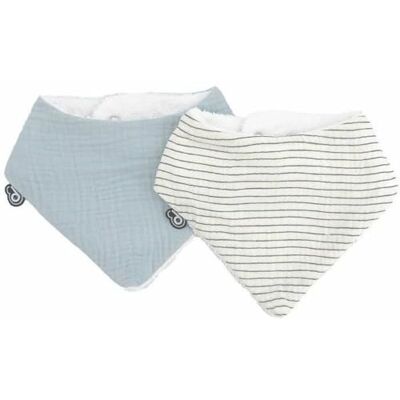 Domiva SET X2 BANDANA MOUSSELINE TU BLAUW VINTAGE STREPEN VAN KATOENGAS Domiva SET X2 BANDANA MOUSSELINE TU BLAUW VINTAGE STREPEN VAN KATOENGAS