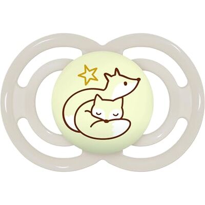 MAM Perfecte fopspeen die oplicht in het donker, vanaf 6 maanden, extra dunne en flexibele fopspeen van gemakkelijk aanvaardbaar, met zelfsteriliserende doos, neutraal glanzend, 1 stuk MAM Perfecte fopspeen die oplicht in het donker, vanaf 6 maanden, extra dunne en flexibele fopspeen van gemakkelijk aanvaardbaar, met zelfsteriliserende doos, neutraal glanzend, 1 stuk