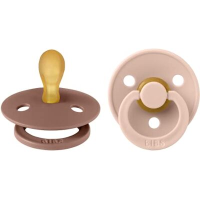 Bibs Colour Fopspeen, verpakking van 2 stuks, BPA-vrij, symmetrische speen Natuurlijk rubber latex, gemaakt in Denemarken/EU. Maat 1 (2 stuks), Woodchuck/Blush Bibs Colour Fopspeen, verpakking van 2 stuks, BPA-vrij, symmetrische speen Natuurlijk rubber latex, gemaakt in Denemarken/EU. Maat 1 (2 stuks), Woodchuck/Blush