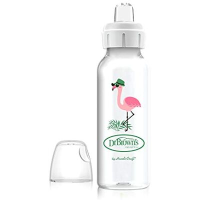 Dr. Brown's Dr.Browns SB81094 Standaard fles 250 ml met siliconen druppelvrije dop flamingo Dr. Brown's Dr.Browns SB81094 Standaard fles 250 ml met siliconen druppelvrije dop flamingo