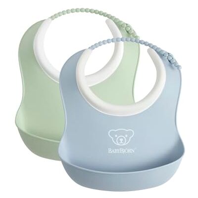 BabyBjörn Mini-slabbetje, 2 stuks, pastelgroen/pastelblauw BabyBjörn Mini-slabbetje, 2 stuks, pastelgroen/pastelblauw