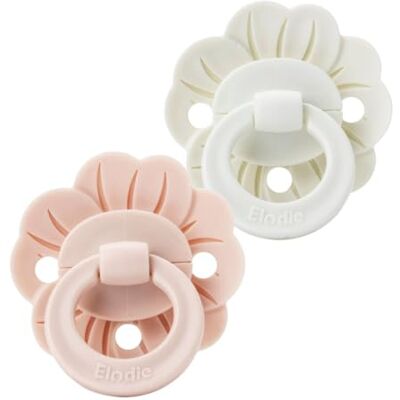 Elodie Details Binky Bloom 2 stuks siliconen latex babyfopspeen symmetrische zachte fopspeen orthodontische BPA-vrije fopspeen voor baby's van 0-6 maanden, roze/wit Elodie Details Binky Bloom 2 stuks siliconen latex babyfopspeen symmetrische zachte fopspeen orthodontische BPA-vrije fopspeen voor baby's van 0-6 maanden, roze/wit