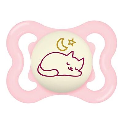 MAM Supreme Night lichtgevende siliconen fopspeen met fopspeenhouder, 2-6 maanden, roze MAM Supreme Night lichtgevende siliconen fopspeen met fopspeenhouder, 2-6 maanden, roze