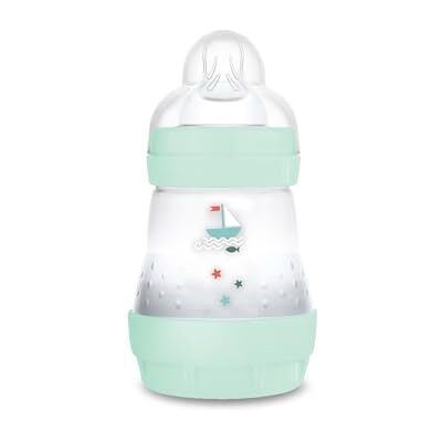 MAM Easy Start Anti-koliek-fles, 160 ml, bijzonder goed geaccepteerde melkfles, met bodemventiel tegen koliek en speen, maat 1, 0 maanden, zeilboot MAM Easy Start Anti-koliek-fles, 160 ml, bijzonder goed geaccepteerde melkfles, met bodemventiel tegen koliek en speen, maat 1, 0 maanden, zeilboot