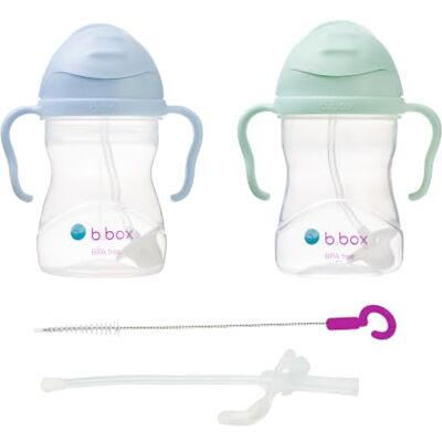 b.box Set van 2 drinkbekers met reserverietje en reinigingsborstel, drinken vanuit elke hoek, klapdeksel, verzwaarde rietje, BPA-vrij, vaatwasmachinebestendig, vanaf 6 jaar b.box Set van 2 drinkbekers met reserverietje en reinigingsborstel, drinken vanuit elke hoek, klapdeksel, verzwaarde rietje, BPA-vrij, vaatwasmachinebestendig, vanaf 6 jaar