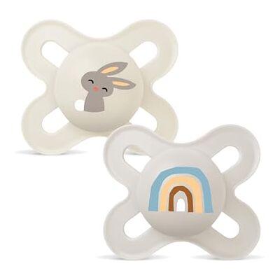 MAM Originele Start fopspeen in set van 2 0-2 maanden, met orthodontische siliconen fopspeen met steriliserende fopspeenhouder, groen/neutraal MAM Originele Start fopspeen in set van 2 0-2 maanden, met orthodontische siliconen fopspeen met steriliserende fopspeenhouder, groen/neutraal