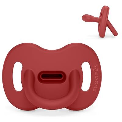 Suavinex Fopspeen van siliconen, voor baby's van 0/6 maanden, met symmetrische speen SX Pro, omkeerbaar, superzacht en soepel, ideaal om mee te slapen, rood (Chili Pepper) Suavinex Fopspeen van siliconen, voor baby's van 0/6 maanden, met symmetrische speen SX Pro, omkeerbaar, superzacht en soepel, ideaal om mee te slapen, rood (Chili Pepper)