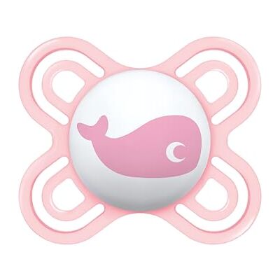 MAM Perfect Start fopspeen voor baby's 0-2 maanden, fopspeen van SkinSoft siliconen, biocirculair met fopspeenhouder, roze MAM Perfect Start fopspeen voor baby's 0-2 maanden, fopspeen van SkinSoft siliconen, biocirculair met fopspeenhouder, roze