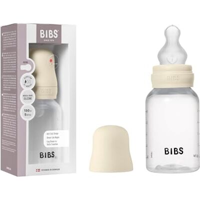 Bibs Fles, 150 ml, 1 stuk, siliconen speen, ivoorkleurig Anti-koliek, langzame stroom, BPA-vrije kunststof, geschikt voor borstvoeding, gemaakt in Denemarken Bibs Fles, 150 ml, 1 stuk, siliconen speen, ivoorkleurig Anti-koliek, langzame stroom, BPA-vrije kunststof, geschikt voor borstvoeding, gemaakt in Denemarken
