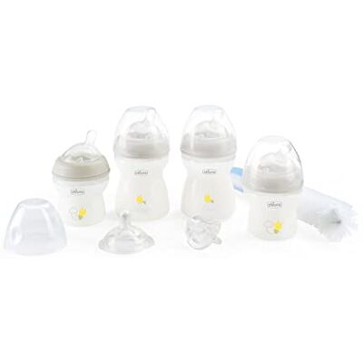 Chicco NaturalFeeling Set van 4 antibolische flessen 0 maanden, 150 ml en 250 ml, met schuine speen, zachte siliconen, ideaal voor gemengde borstvoeding, cadeau voor pasgeborenen, wit uniseks Chicco NaturalFeeling Set van 4 antibolische flessen 0 maanden, 150 ml en 250 ml, met schuine speen, zachte siliconen, ideaal voor gemengde borstvoeding, cadeau voor pasgeborenen, wit uniseks