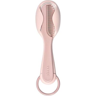 Béaba , Kam + haarborstel, baby/kinderen, geïntegreerd opbergsysteem op de achterkant van de borstel, old pink (roze) Béaba , Kam + haarborstel, baby/kinderen, geïntegreerd opbergsysteem op de achterkant van de borstel, old pink (roze)