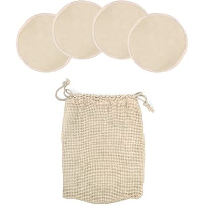 Jane Jané 4 stuks borstvoedingsschijven, wasbaar, herbruikbaar, maat L, 12 cm diameter, B-D, beige Jane Jané 4 stuks borstvoedingsschijven, wasbaar, herbruikbaar, maat L, 12 cm diameter, B-D, beige