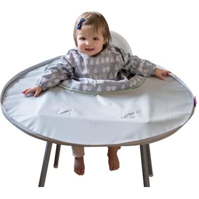 Tidy Tot Slabbetje en dienblad voor kinderstoel met lange mouwen, voor bevestiging aan je kinderstoel, slabbetje voor baby's en kinderen, met mouwen, sluiting, grijs, 1 stuk (1 stuk) 1 Stück (1er Pack) Tidy Tot Slabbetje en dienblad voor kinderstoel met lange mouwen, voor bevestiging aan je kinderstoel, slabbetje voor baby's en kinderen, met mouwen, sluiting, grijs, 1 stuk (1 stuk) 1 Stück (1er Pack)