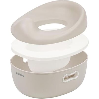 Nattou 3-in-1 babypotje, pot + kruk + toiletbril voor kinderen, eenvoudige zindelijkheidstraining, ca. 34 cm, vanaf ca. 18 maanden tot ca. 4 jaar, verzorging, ABS/EVA, beige Nattou 3-in-1 babypotje, pot + kruk + toiletbril voor kinderen, eenvoudige zindelijkheidstraining, ca. 34 cm, vanaf ca. 18 maanden tot ca. 4 jaar, verzorging, ABS/EVA, beige