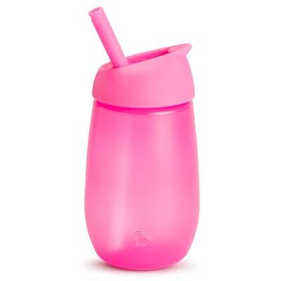 Munchkin Simple Clean Drinkfles/drinkbeker met rietjes, 296 ml, roze Munchkin Simple Clean Drinkfles/drinkbeker met rietjes, 296 ml, roze