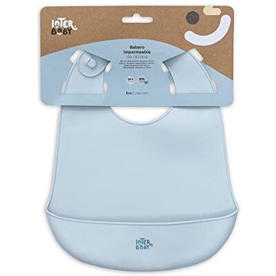 Interbaby Siliconen slabbetje met kruimelzak, blauw Interbaby Siliconen slabbetje met kruimelzak, blauw