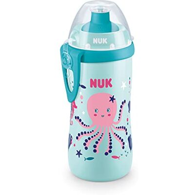 NUK Junior Cup leerfles met push-pull-drinksnavel kameleon-effect 300 ml 18 maanden lekvrij met clip BPA-vrij octopus (munt) NUK Junior Cup leerfles met push-pull-drinksnavel kameleon-effect 300 ml 18 maanden lekvrij met clip BPA-vrij octopus (munt)