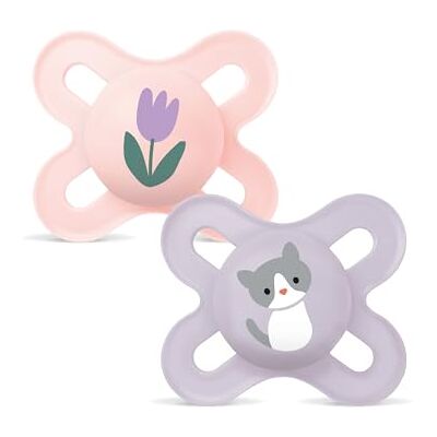 MAM Originele Start fopspeen 0-2 maanden (2 stuks), fopspeen 0-2 maanden met orthodontische siliconen speen, set van 2 babyaccessoires met steriliserende fopspeenhouder, roze/neutraal MAM Originele Start fopspeen 0-2 maanden (2 stuks), fopspeen 0-2 maanden met orthodontische siliconen speen, set van 2 babyaccessoires met steriliserende fopspeenhouder, roze/neutraal
