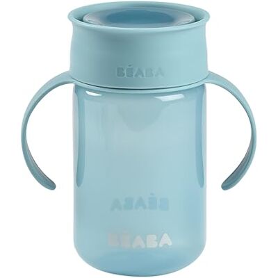 Béaba , 360° leerbeker met druppelvrije schijf, gepatenteerd anti-leksysteem, vanaf 12 maanden, afneembare handgrepen, met hygiënisch deksel, robuust en licht, 340 ml, blauw Béaba , 360° leerbeker met druppelvrije schijf, gepatenteerd anti-leksysteem, vanaf 12 maanden, afneembare handgrepen, met hygiënisch deksel, robuust en licht, 340 ml, blauw