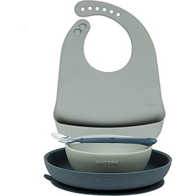 Nattou Tafelservies met groen slabbetje Nattou Tafelservies met groen slabbetje