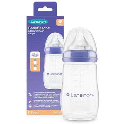 Lansinoh I babyfles PP Natural Wave 240 ml transparant Lansinoh I babyfles PP Natural Wave 240 ml transparant