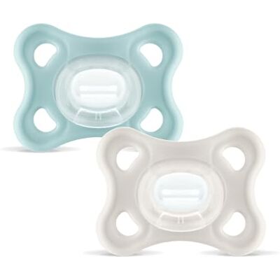 MAM Comfort fopspeen in set van 2, 100% siliconen, met fopspeenhouder 2-6 maanden, neutraal MAM Comfort fopspeen in set van 2, 100% siliconen, met fopspeenhouder 2-6 maanden, neutraal