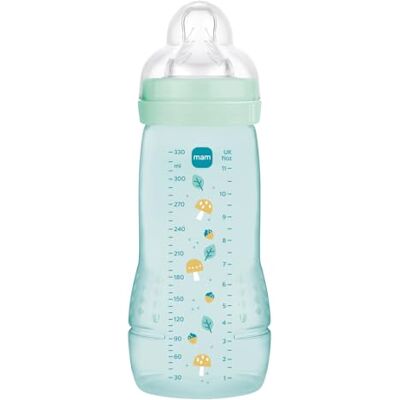 MAM Easy Active 6 maanden en ouder ijskleur (330 ml) met siliconen fopspeen X-snelheid ultrasnelle snelheid voor baby's met luchtdichte sluiting MAM Easy Active 6 maanden en ouder ijskleur (330 ml) met siliconen fopspeen X-snelheid ultrasnelle snelheid voor baby's met luchtdichte sluiting