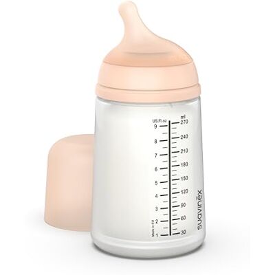 Suavinex , Zero Anti-koliek fles met speen medium flow (M), voor baby's vanaf 3 maanden, ideaal voor gemengde borstvoeding, zuiger, imiteert de borst, 270 ml Suavinex , Zero Anti-koliek fles met speen medium flow (M), voor baby's vanaf 3 maanden, ideaal voor gemengde borstvoeding, zuiger, imiteert de borst, 270 ml