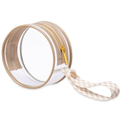 Itzy Ritzy Transparante fopspeenhouder met handvat, eenvoudig aan de luiertas of handtas te bevestigen, voor 2 fopspenen, taupe Itzy Ritzy Transparante fopspeenhouder met handvat, eenvoudig aan de luiertas of handtas te bevestigen, voor 2 fopspenen, taupe